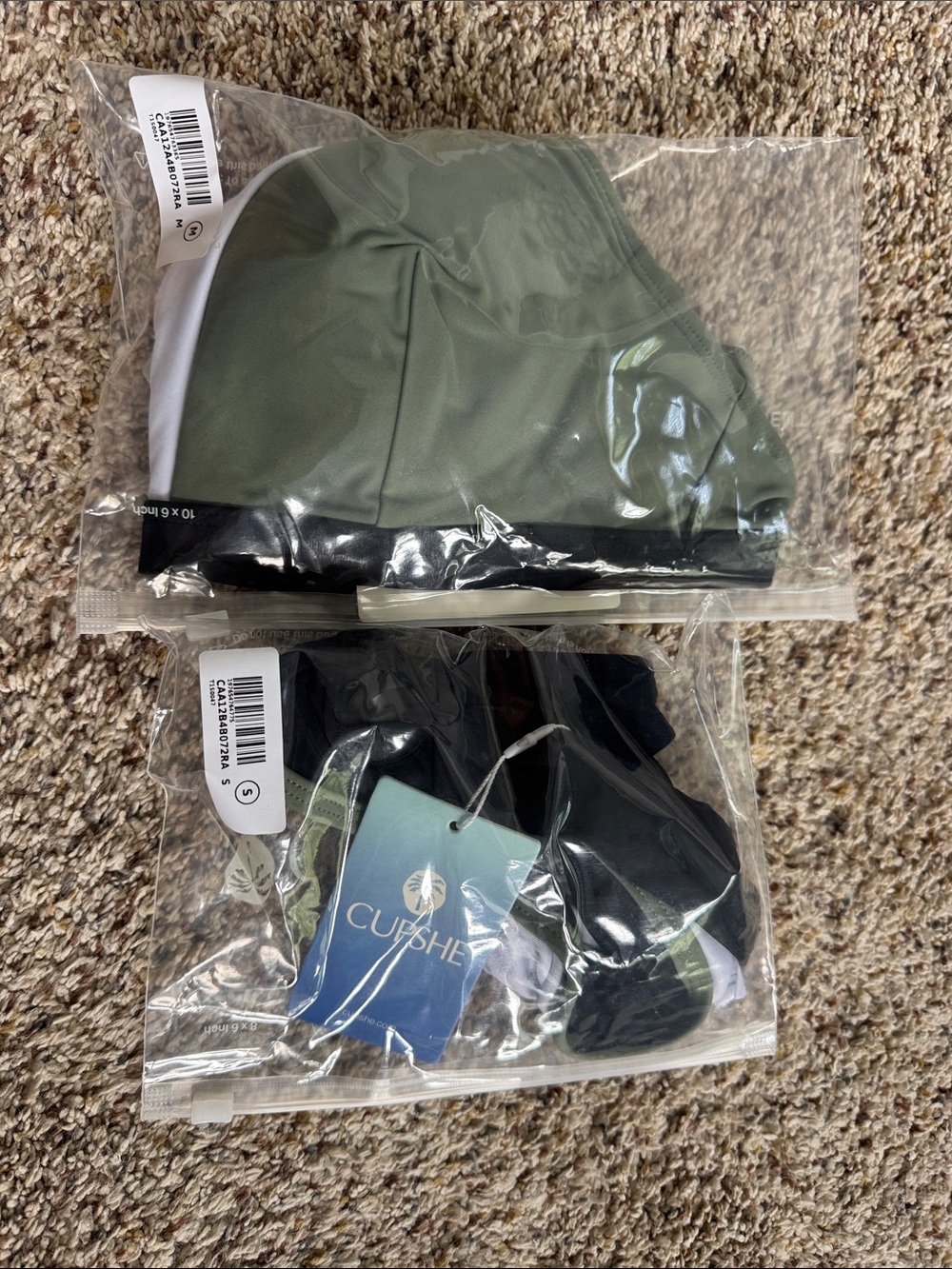 NWT Cupshe Olive Colorblock Bikini Set top M bottoms S - Picture 3 of 5